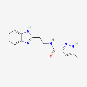 molecular formula C14H15N5O B3909719 N-[2-(1H-benzimidazol-2-yl)ethyl]-5-methyl-1H-pyrazole-3-carboxamide 