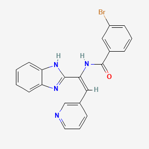 molecular formula C21H15BrN4O B3909748 N-[(E)-1-(1H-benzimidazol-2-yl)-2-(pyridin-3-yl)ethenyl]-3-bromobenzamide 