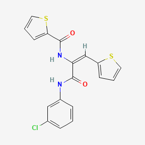 molecular formula C18H13ClN2O2S2 B3909840 N-[(E)-3-(3-chloroanilino)-3-oxo-1-thiophen-2-ylprop-1-en-2-yl]thiophene-2-carboxamide 