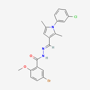 molecular formula C21H19BrClN3O2 B3909889 5-bromo-N'-{(E)-[1-(3-chlorophenyl)-2,5-dimethyl-1H-pyrrol-3-yl]methylidene}-2-methoxybenzohydrazide 