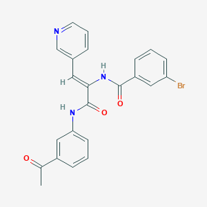 molecular formula C23H18BrN3O3 B3909946 N-[(Z)-3-(3-acetylanilino)-3-oxo-1-pyridin-3-ylprop-1-en-2-yl]-3-bromobenzamide 