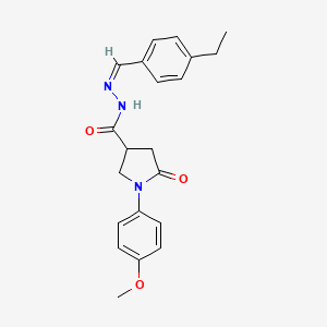 molecular formula C21H23N3O3 B3909975 N-[(Z)-(4-ethylphenyl)methylideneamino]-1-(4-methoxyphenyl)-5-oxopyrrolidine-3-carboxamide 