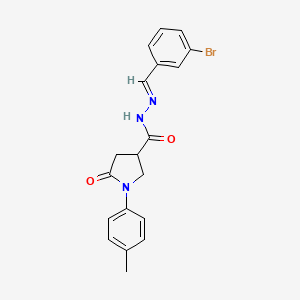 molecular formula C19H18BrN3O2 B3910036 N-[(E)-(3-bromophenyl)methylideneamino]-1-(4-methylphenyl)-5-oxopyrrolidine-3-carboxamide 