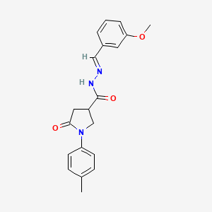 molecular formula C20H21N3O3 B3910066 N'-[(E)-(3-methoxyphenyl)methylidene]-1-(4-methylphenyl)-5-oxopyrrolidine-3-carbohydrazide 
