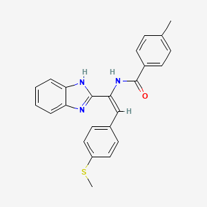 molecular formula C24H21N3OS B3910253 N-{(E)-1-(1H-benzimidazol-2-yl)-2-[4-(methylsulfanyl)phenyl]ethenyl}-4-methylbenzamide 