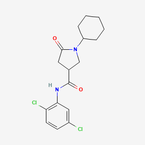 molecular formula C17H20Cl2N2O2 B3910293 1-cyclohexyl-N-(2,5-dichlorophenyl)-5-oxopyrrolidine-3-carboxamide 