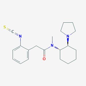 molecular formula C20H27N3OS B039103 2-Isothiocyanato-N-methyl-N-(2-(1-pyrrolidinyl)cyclohexyl)benzeneacetamide CAS No. 118243-28-0