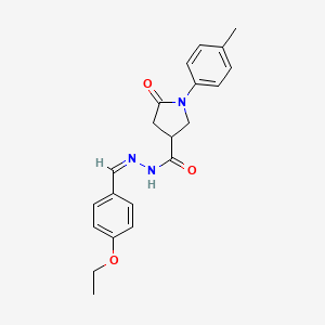 molecular formula C21H23N3O3 B3910319 N-[(Z)-(4-ethoxyphenyl)methylideneamino]-1-(4-methylphenyl)-5-oxopyrrolidine-3-carboxamide 