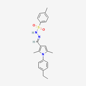 molecular formula C22H25N3O2S B3910347 N'-{(E)-[1-(4-ethylphenyl)-2,5-dimethyl-1H-pyrrol-3-yl]methylidene}-4-methylbenzenesulfonohydrazide 