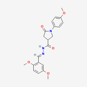molecular formula C21H23N3O5 B3910418 N'-[(E)-(2,5-dimethoxyphenyl)methylidene]-1-(4-methoxyphenyl)-5-oxopyrrolidine-3-carbohydrazide 