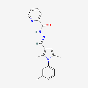 molecular formula C20H20N4O B3910428 N'-{(E)-[2,5-dimethyl-1-(3-methylphenyl)-1H-pyrrol-3-yl]methylidene}pyridine-2-carbohydrazide 