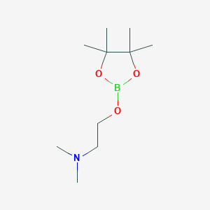molecular formula C10H22BNO3 B039105 N,N-Dimethyl-2-[(4,4,5,5-tetramethyl-1,3,2-dioxaborolan-2-yl)oxy]ethan-1-amine CAS No. 121634-82-0