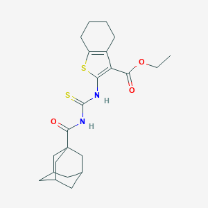 molecular formula C23H30N2O3S2 B391062 Ethyl 2-({[(1-adamantylcarbonyl)amino]carbothioyl}amino)-4,5,6,7-tetrahydro-1-benzothiophene-3-carboxylate 