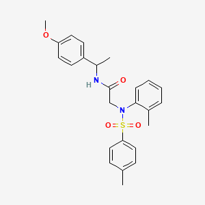 molecular formula C25H28N2O4S B3910751 N-[1-(4-METHOXYPHENYL)ETHYL]-2-[N-(2-METHYLPHENYL)4-METHYLBENZENESULFONAMIDO]ACETAMIDE 