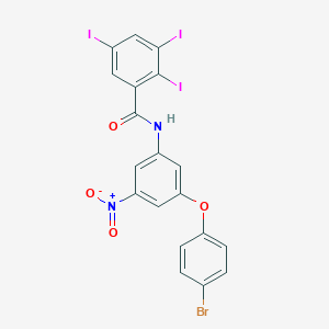 molecular formula C19H10BrI3N2O4 B391079 N-[3-(4-bromophenoxy)-5-nitrophenyl]-2,3,5-triiodobenzamide 