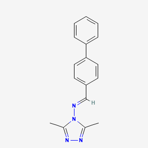 molecular formula C17H16N4 B3910883 N-([1,1'-Biphenyl]-4-ylmethylene)-3,5-dimethyl-4H-1,2,4-triazol-4-amine CAS No. 303095-47-8