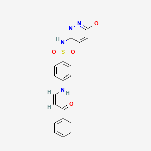 molecular formula C20H18N4O4S B3910911 N-(6-methoxypyridazin-3-yl)-4-[[(Z)-3-oxo-3-phenylprop-1-enyl]amino]benzenesulfonamide 