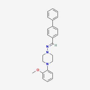 molecular formula C24H25N3O B3910949 N-((1,1'-BIPHENYL)-4-YLMETHYLENE)-4-(2-METHOXYPHENYL)-1-PIPERAZINAMINE CAS No. 303105-20-6