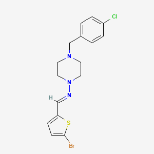 molecular formula C16H17BrClN3S B3911125 N-[(E)-(5-bromo-2-thienyl)methylidene]-4-(4-chlorobenzyl)-1-piperazinamine CAS No. 6071-08-5