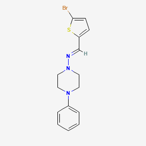 molecular formula C15H16BrN3S B3911145 N-[(E)-(5-bromo-2-thienyl)methylidene]-4-phenyl-1-piperazinamine CAS No. 6071-20-1