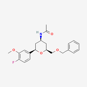 molecular formula C22H26FNO4 B3911148 N-[(2R,4R,6S)-2-(4-fluoro-3-methoxyphenyl)-6-(phenylmethoxymethyl)oxan-4-yl]acetamide 