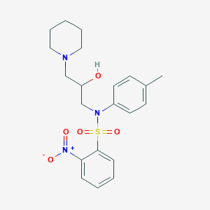 molecular formula C21H27N3O5S B3911192 N-(2-hydroxy-3-piperidin-1-ylpropyl)-N-(4-methylphenyl)-2-nitrobenzenesulfonamide 