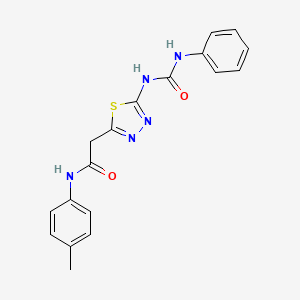 molecular formula C18H17N5O2S B3911377 N-(4-methylphenyl)-2-[5-(phenylcarbamoylamino)-1,3,4-thiadiazol-2-yl]acetamide 