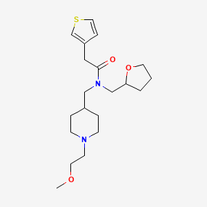 molecular formula C20H32N2O3S B3911418 N-[[1-(2-methoxyethyl)piperidin-4-yl]methyl]-N-(oxolan-2-ylmethyl)-2-thiophen-3-ylacetamide 