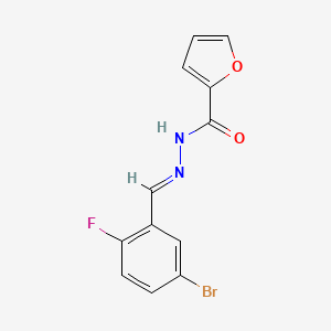 molecular formula C12H8BrFN2O2 B3911435 N'-[(E)-(5-bromo-2-fluorophenyl)methylidene]furan-2-carbohydrazide 