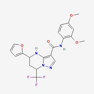 molecular formula C20H19F3N4O4 B3911442 N-(2,4-dimethoxyphenyl)-5-(furan-2-yl)-7-(trifluoromethyl)-4,5,6,7-tetrahydropyrazolo[1,5-a]pyrimidine-3-carboxamide 