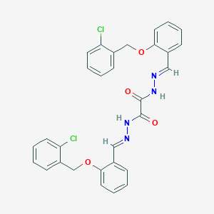 molecular formula C30H24Cl2N4O4 B391156 N'~1~,N'~2~-bis[(E)-{2-[(2-chlorobenzyl)oxy]phenyl}methylidene]ethanedihydrazide 
