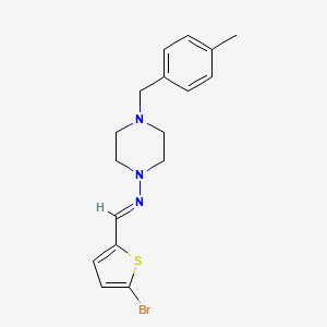 molecular formula C17H20BrN3S B3911589 N-((5-Bromo-2-thienyl)methylene)-4-(4-methylbenzyl)-1-piperazinamine CAS No. 303102-28-5