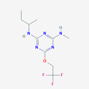 molecular formula C10H16F3N5O B3911695 N-(sec-butyl)-N'-methyl-6-(2,2,2-trifluoroethoxy)-1,3,5-triazine-2,4-diamine 