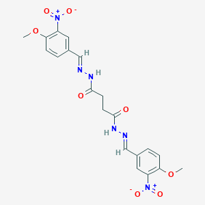 molecular formula C20H20N6O8 B391177 N'~1~,N'~4~-bis{3-nitro-4-methoxybenzylidene}succinohydrazide 
