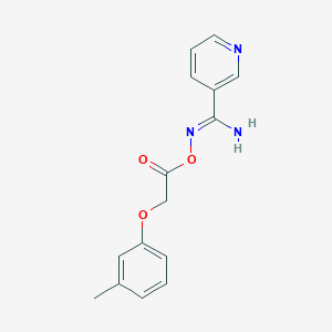 molecular formula C15H15N3O3 B3911874 N'-{[2-(3-methylphenoxy)acetyl]oxy}pyridine-3-carboximidamide 