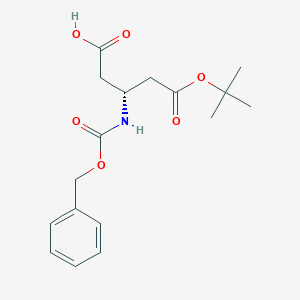 molecular formula C17H23NO6 B039121 (S)-3-(((Benzyloxy)carbonyl)amino)-5-(tert-butoxy)-5-oxopentanoic acid CAS No. 118247-88-4