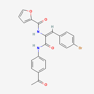 molecular formula C22H17BrN2O4 B3912121 N-[(E)-3-(4-acetylanilino)-1-(4-bromophenyl)-3-oxoprop-1-en-2-yl]furan-2-carboxamide 