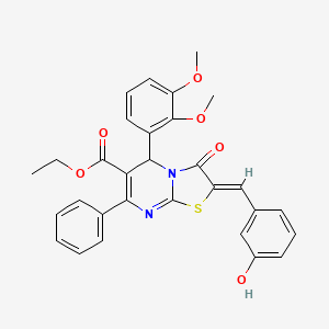 molecular formula C30H26N2O6S B3912163 ethyl (2Z)-5-(2,3-dimethoxyphenyl)-2-[(3-hydroxyphenyl)methylidene]-3-oxo-7-phenyl-5H-[1,3]thiazolo[3,2-a]pyrimidine-6-carboxylate 