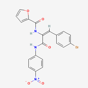 molecular formula C20H14BrN3O5 B3912198 N-[(E)-1-(4-bromophenyl)-3-(4-nitroanilino)-3-oxoprop-1-en-2-yl]furan-2-carboxamide 