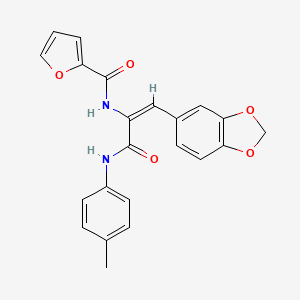 molecular formula C22H18N2O5 B3912232 N-{(1E)-1-(1,3-benzodioxol-5-yl)-3-[(4-methylphenyl)amino]-3-oxoprop-1-en-2-yl}furan-2-carboxamide 