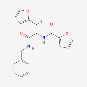molecular formula C19H16N2O4 B3912238 N-[(E)-3-(benzylamino)-1-(furan-2-yl)-3-oxoprop-1-en-2-yl]furan-2-carboxamide 