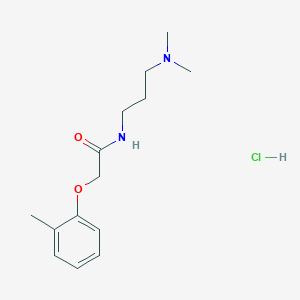 molecular formula C14H23ClN2O2 B3912325 N-[3-(dimethylamino)propyl]-2-(2-methylphenoxy)acetamide;hydrochloride 