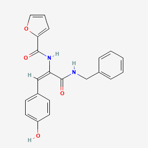 molecular formula C21H18N2O4 B3912404 N-[(E)-3-(benzylamino)-1-(4-hydroxyphenyl)-3-oxoprop-1-en-2-yl]furan-2-carboxamide 