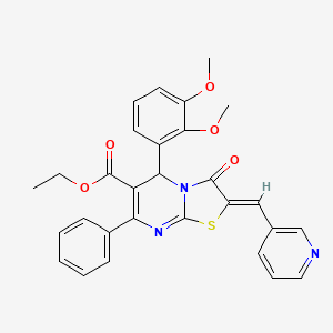 molecular formula C29H25N3O5S B3912530 ethyl (2Z)-5-(2,3-dimethoxyphenyl)-3-oxo-7-phenyl-2-(pyridin-3-ylmethylidene)-5H-[1,3]thiazolo[3,2-a]pyrimidine-6-carboxylate 
