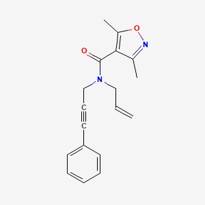 molecular formula C18H18N2O2 B3912673 N-allyl-3,5-dimethyl-N-(3-phenylprop-2-yn-1-yl)isoxazole-4-carboxamide 