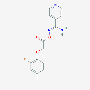 molecular formula C15H14BrN3O3 B3912683 N'-{[2-(2-bromo-4-methylphenoxy)acetyl]oxy}-4-pyridinecarboximidamide 