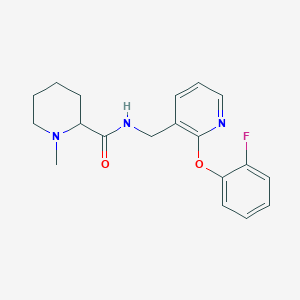 molecular formula C19H22FN3O2 B3912757 N-{[2-(2-fluorophenoxy)-3-pyridinyl]methyl}-1-methyl-2-piperidinecarboxamide 