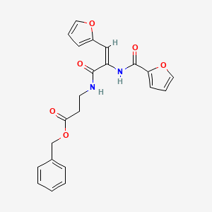 molecular formula C22H20N2O6 B3912858 benzyl 3-[[(E)-2-(furan-2-carbonylamino)-3-(furan-2-yl)prop-2-enoyl]amino]propanoate 