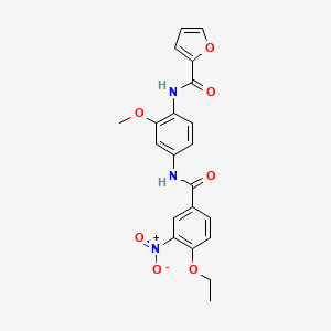 molecular formula C21H19N3O7 B3912896 N-[4-[(4-ethoxy-3-nitrobenzoyl)amino]-2-methoxyphenyl]furan-2-carboxamide 