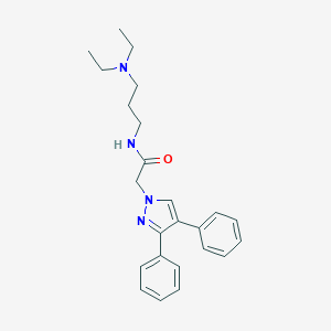 molecular formula C24H30N4O B039129 N-[3-(Diethylamino)propyl]-2-(3,4-diphenylpyrazol-1-YL)acetamide CAS No. 120982-59-4